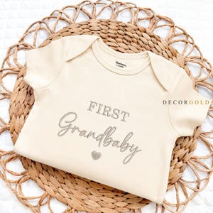 Embroidered First Grandbaby Onesie® Pregnancy Announcement to Grandparents Onesies® Brand, Grandma Grandpa Onesie® First Grandchild Bodysuit