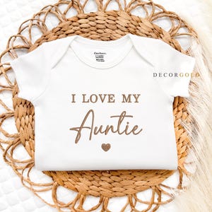 Embroidered I Love my Auntie Baby Onesie® Pregnancy Announcement to Auntie Onesies® Brand, Baby Gift New Auntie Baby Shower, Christmas Gift