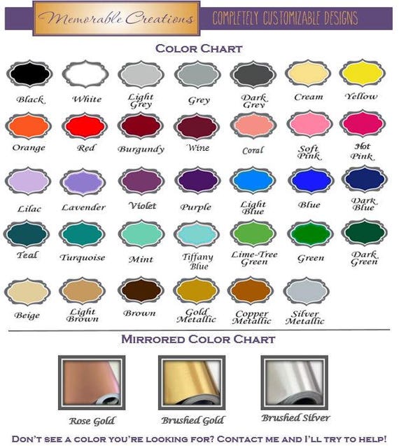 1 Shot Color Chart