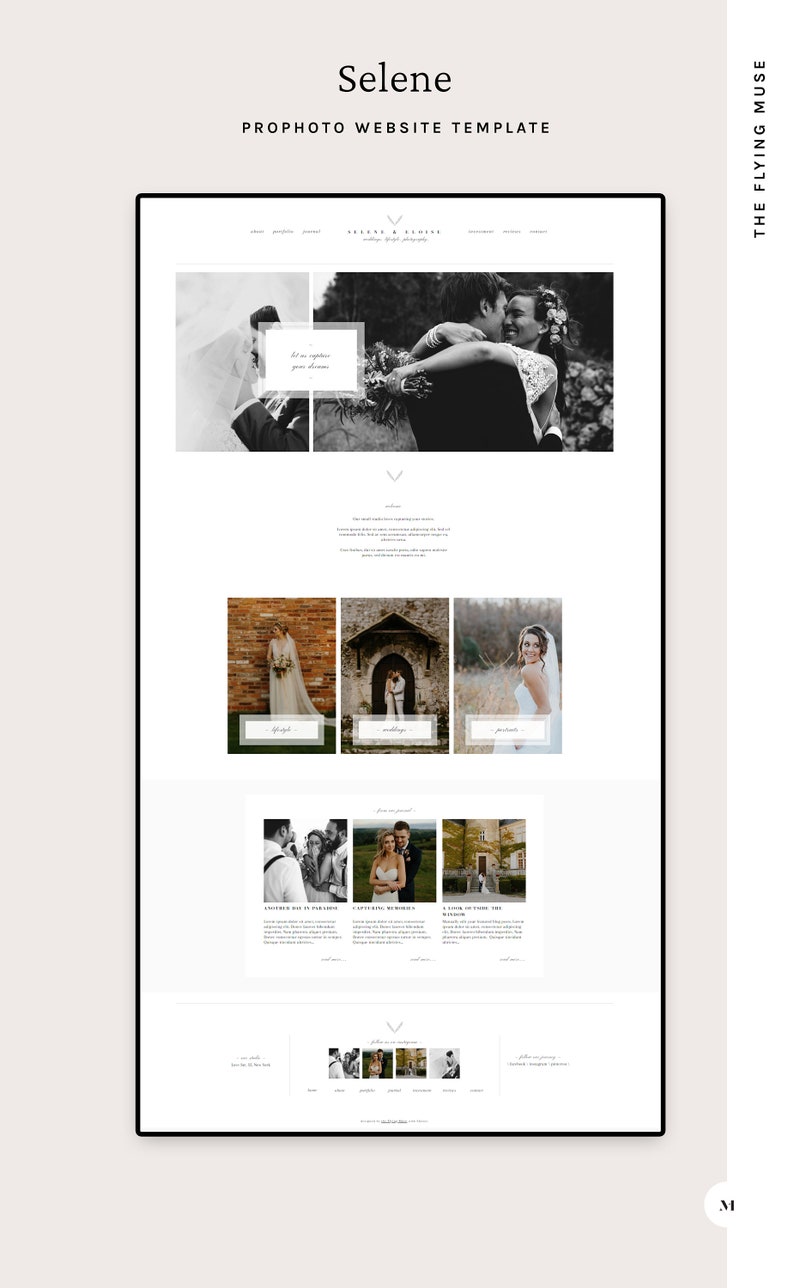 ProPhoto 7 & ProPhoto Website Hosted Template Design, Classic Wedding Photography ProPhoto Theme for Photographers INSTANT DOWNLOAD image 3