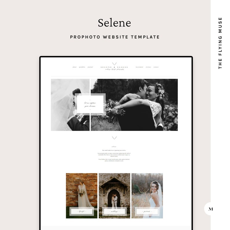 ProPhoto 7 & ProPhoto Website Hosted Template Design, Classic Wedding Photography ProPhoto Theme for Photographers INSTANT DOWNLOAD image 2