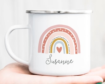 Hot Cocoa Mug, Personalized Hot Chocolate Mug, Rainbow Mug, Kids Party Favor Mug, Personalized Kids Mug, Girls Party Favor, Gift for Girl