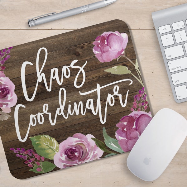 Mouse Pad Funny, Teacher Mouse Pad, Chaos Coordinator, Coworker Gift, Staff Appreciation Gift, Modern Farmhouse Office Decor