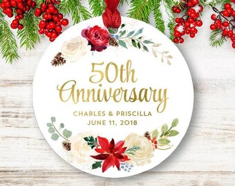 Anniversary Ornament, Wedding Anniversary Gift, 50th Anniversary Gift, ANY ANNIVERSARY, Couples Gift, Anniversary Keepsake Ornament