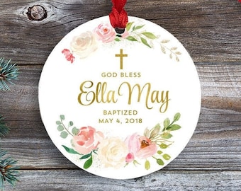 Baptism Ornament, Personalized Baptism Gift, Baptism Ornament Girl, Gift for Godchild, Godchild Gift, Christening Ornament, Keepsake Gift