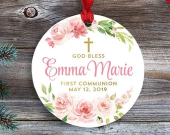 First Communion Gift Girl, Godchild Gift, First Communion Ornament, Keepsake Gift, Personalized Communion Gift, Communion Favors