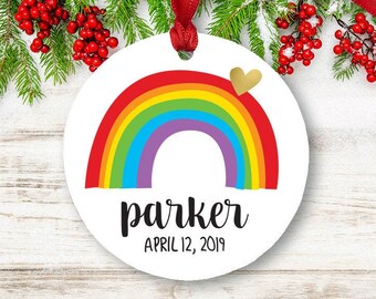 Personalized Rainbow Baby Ornament: Memorial Keepsake