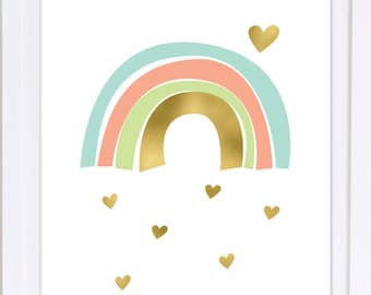 Rainbow Nursery Print: Pastel Nursery Wall Art (Digital Download)