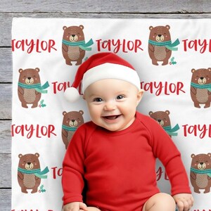 Baby's First Christmas Blanket, Personalized Christmas Blanket, Name Blanket for Kids, Kids Christmas Gift