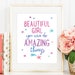Girls Wall Art, Inspirational Quote Print, Girls Room Art, Girls ...