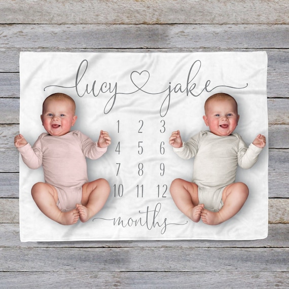 Twin Milestone Blanket Personalized Twin Blanket Gift for - Etsy