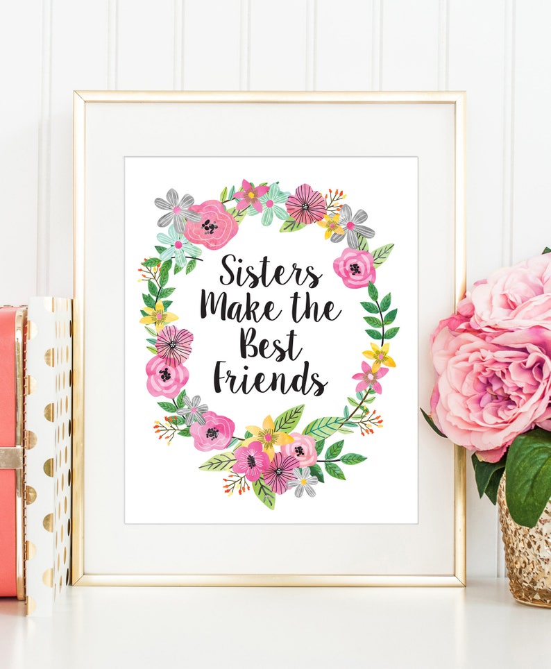 Sisters Wall Art Sisters Print Twin Wall Art Sisters Make Etsy