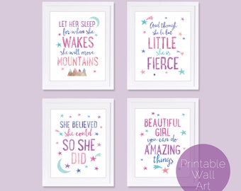 Girl Power Nursery Art Prints: Set of 4 (Digital Download)