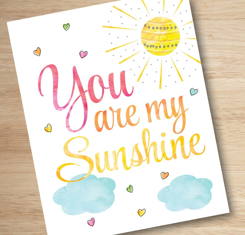 You Are My Sunshine Nursery Printable Playroom Wall Art Sun Etsy