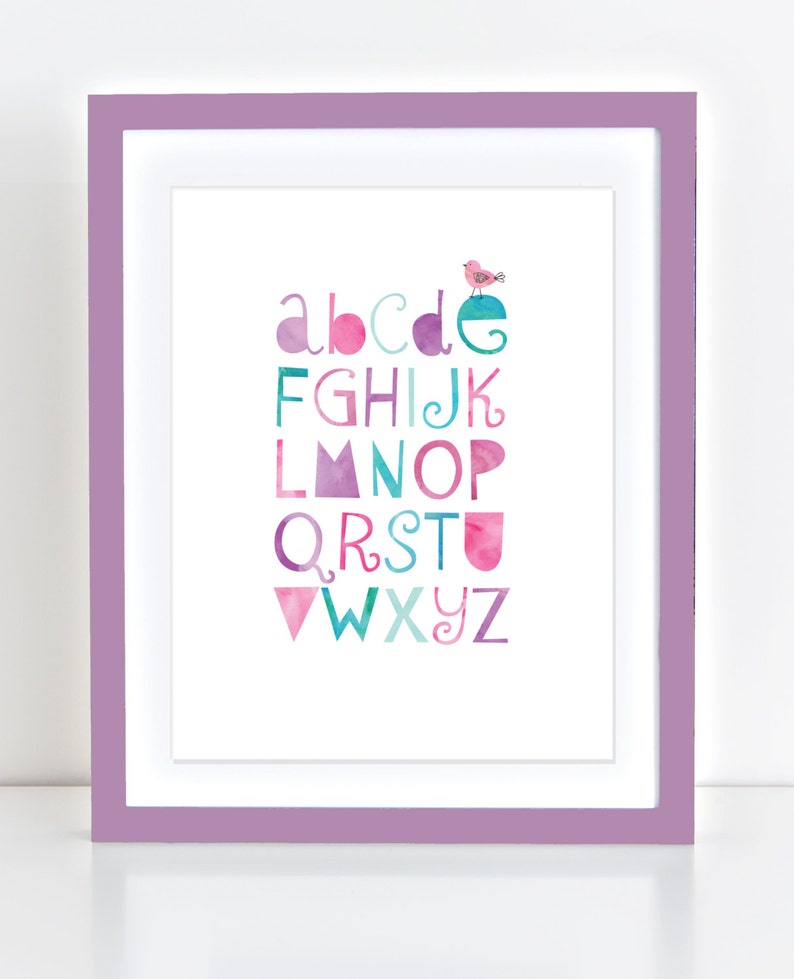 Alphabet Poster ABC Wall Art Alphabet Art ABC Nursery - Etsy
