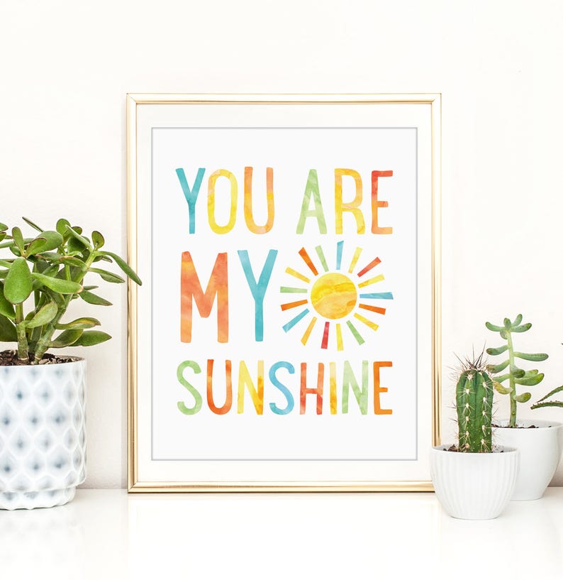 You Are My Sunshine Wall Art Kids Nursery Art Playroom Wall Etsy