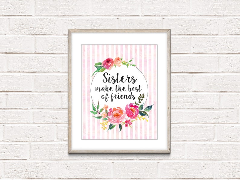 Sisters Wall Art Twin Wall Art Sisters Make the Best Etsy