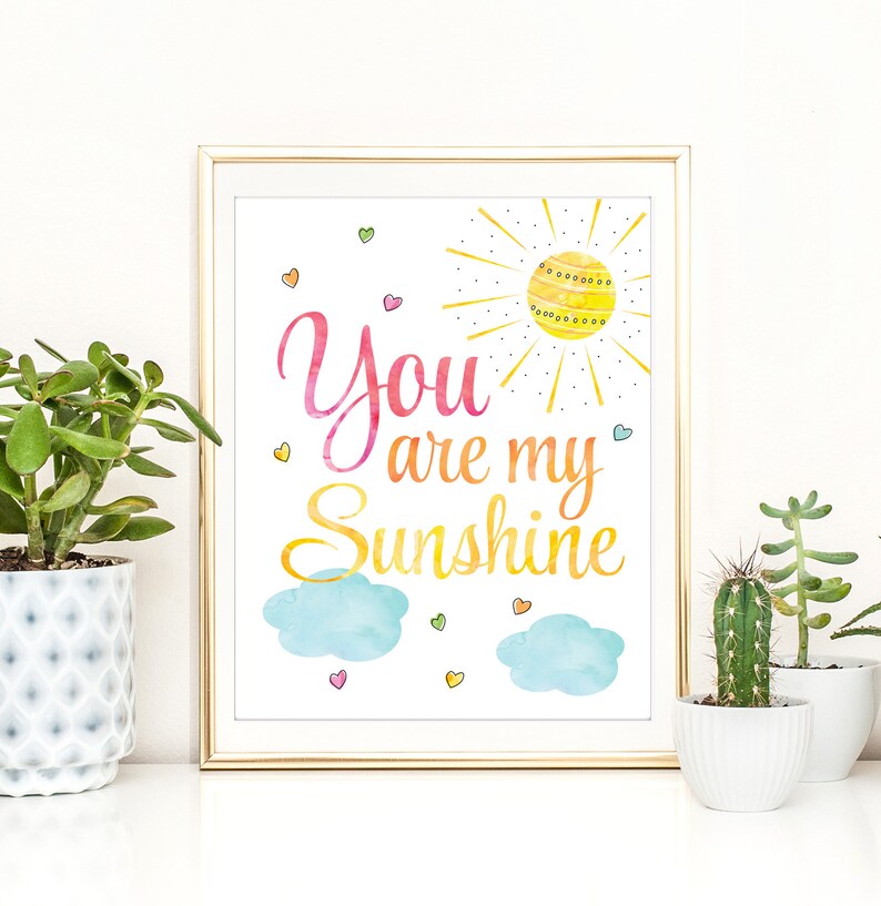 You Are My Sunshine Nursery Printable Playroom Wall Art Sun Etsy