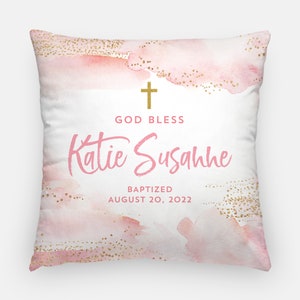 Baptism Gift Girl, Baptism Pillow, Christening Gift, Gift from Godmother, Personalized Baptism Gift, Personalized Religious Gift