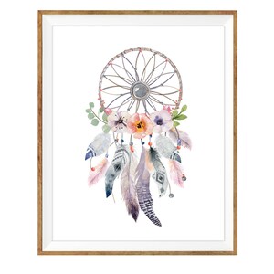 Boho Dreamcatcher Wall Art: Purple Nursery Decor (Digital Download)