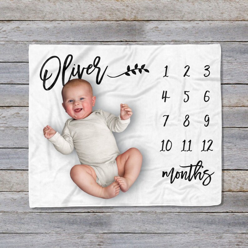 Baby Milestone Blanket Monthly Baby Blanket Gender Neutral Etsy