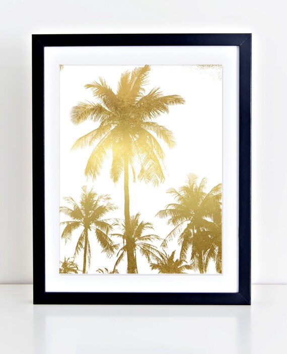 Tropical Wall Art Palm Tree Decor Palm Trees Wall Art Gold Etsy