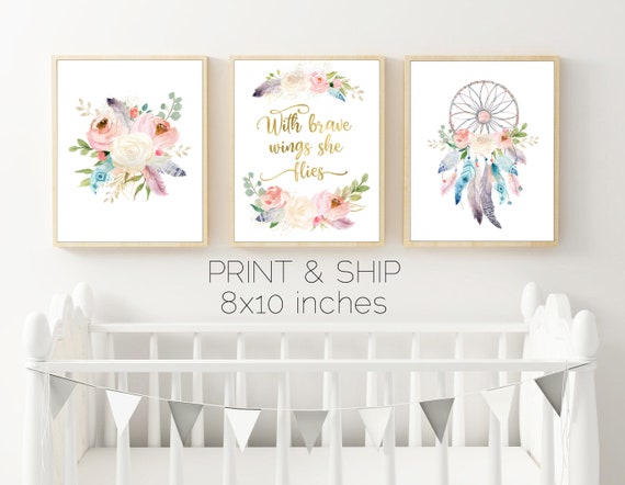 boho floral nursery decor