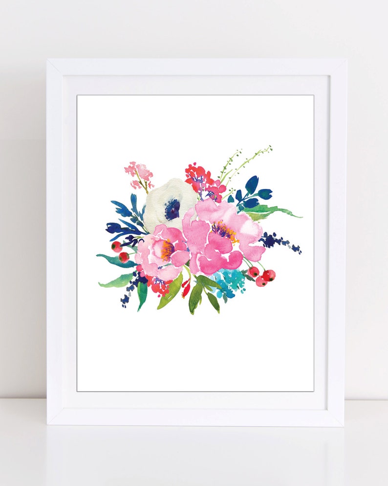 Set of 3 Floral Prints Floral Watercolor Art Peony Prints Etsy