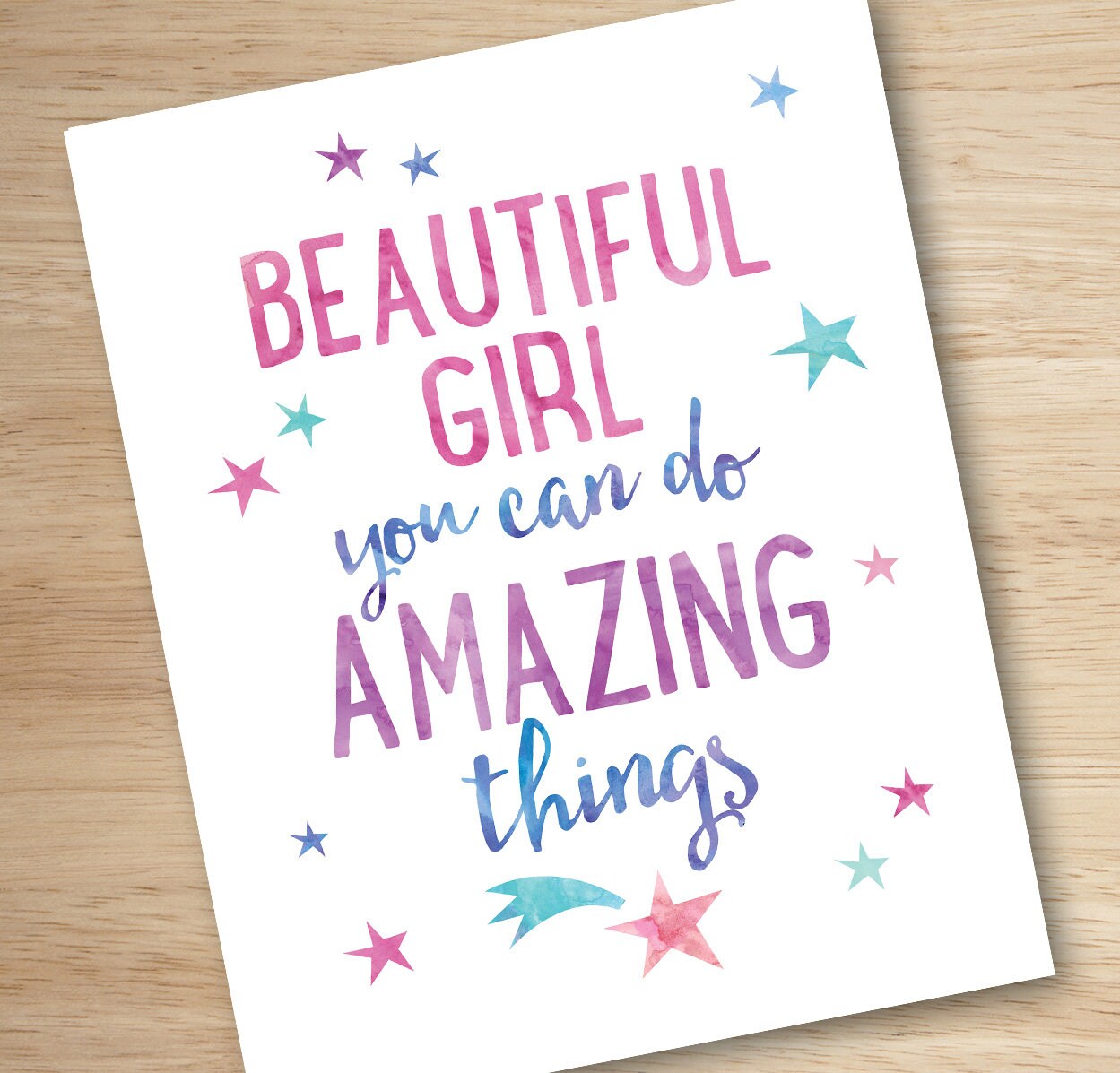 Girls Wall Art Printable Nursery Art Set of 4 Prints Girl - Etsy