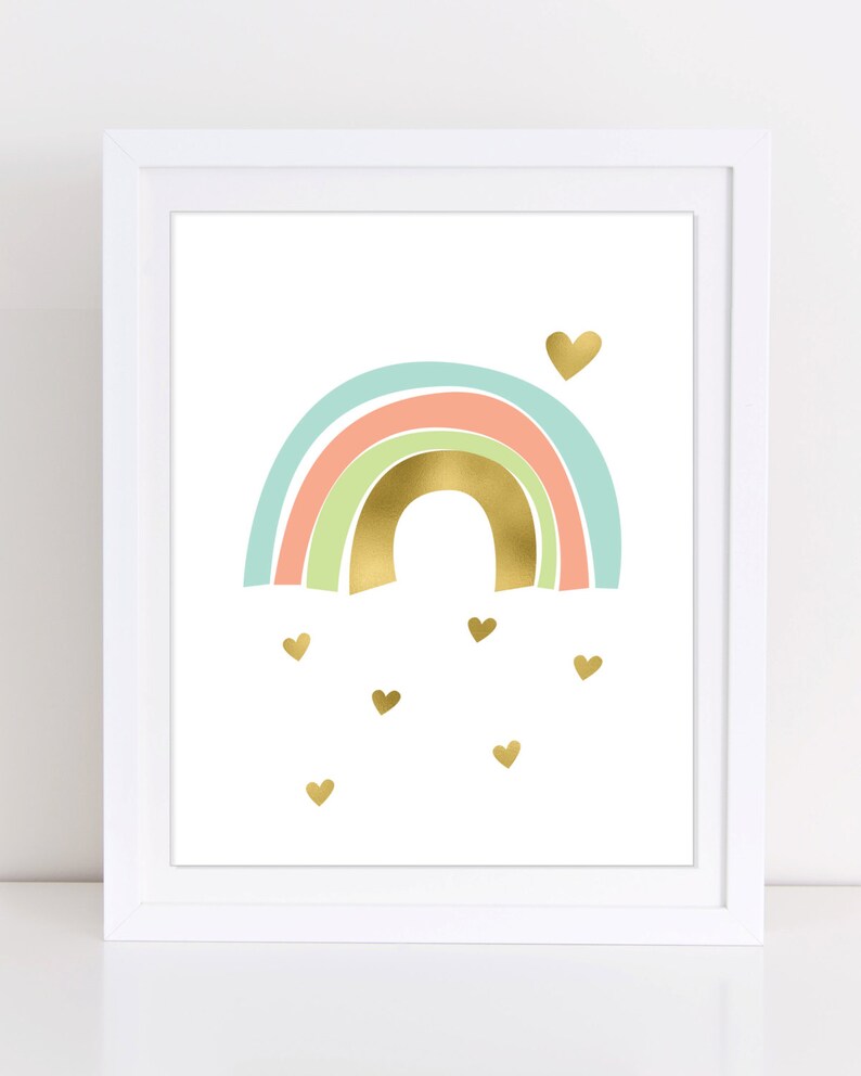 Rainbow Wall Art Rainbow Print Printable Nursery Art | Etsy