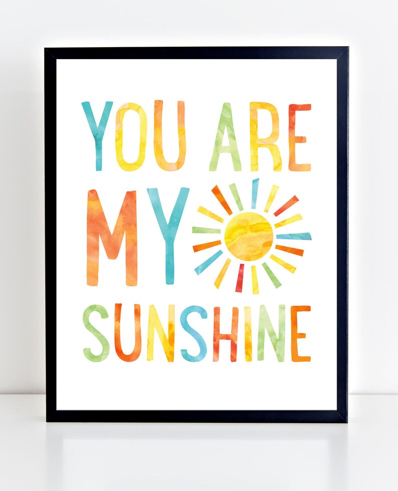 You Are My Sunshine Wall Art Kids Nursery Art Playroom Wall Etsy