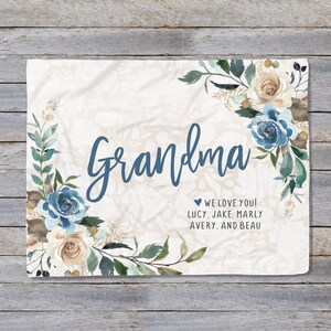 Personalized Grandma Blanket, Mom Blanket, Personalized Mom Gift from Kids, Gift for Mom, Gift for Grandma, Mother&#39;s Day Blanket
