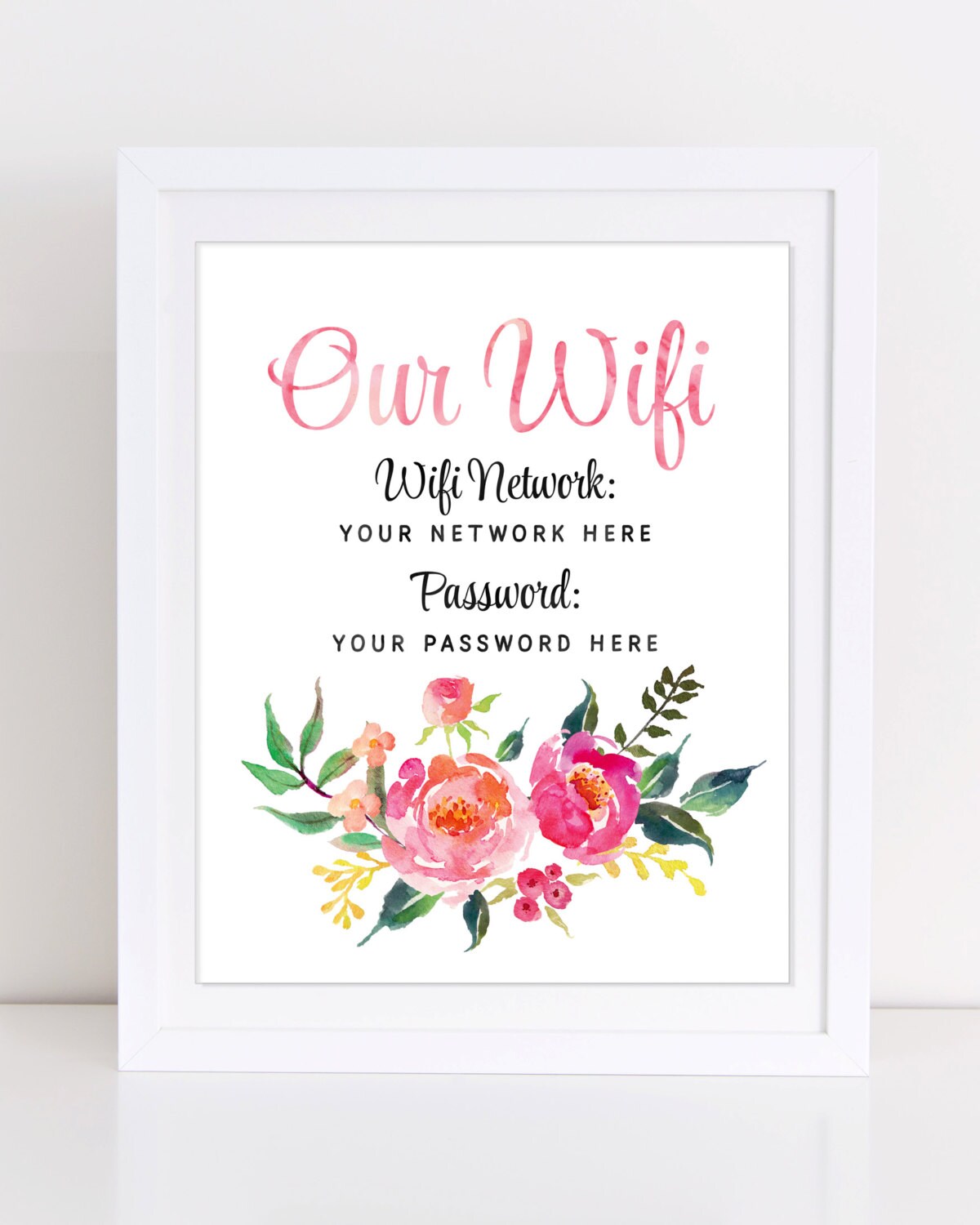 Personalized Wifi Sign Guest Room Sign Wifi Password Print - Etsy