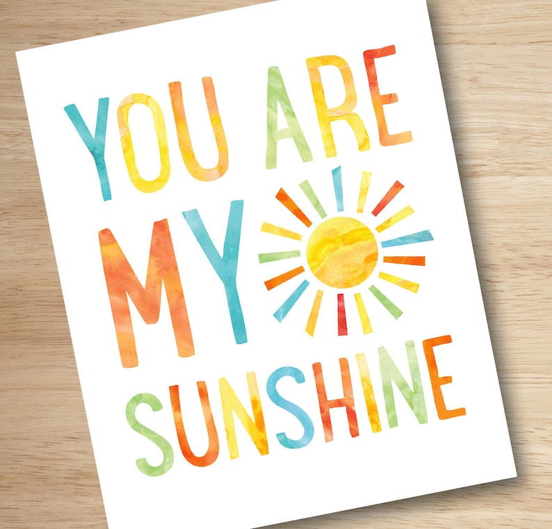 You Are My Sunshine Wall Art Kids Nursery Art Playroom Wall Etsy