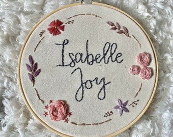 Custom Embroidery Hoop | Baby Gift | Baby Name | Custom Baby Gift | Baby Shower Gift | Handmafe Gift | Embroidery Hoop