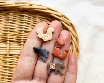 ANIMAL MAGNETS | Polymer Clay Magnets | Fox Magnet | Squirrel Magnet | Bear Magnet | Wolf Magnet | Kids Magnets