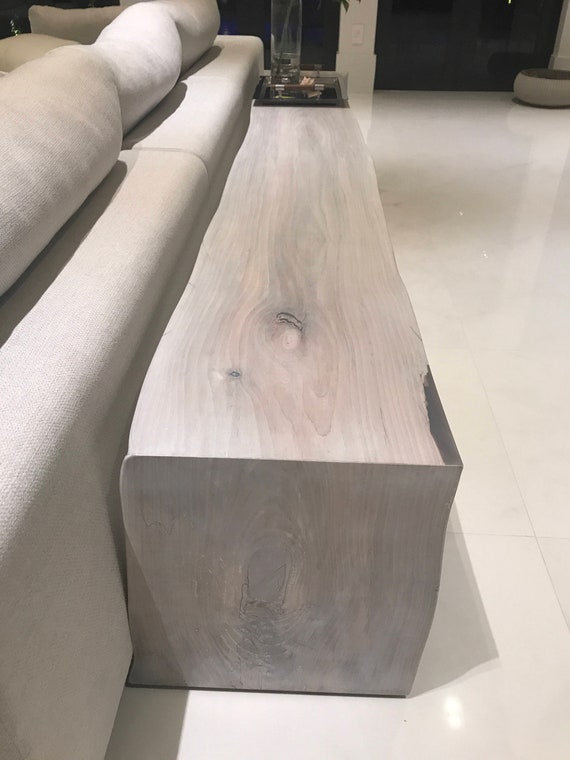 White Maple Console Table Or Bench Live Edge Slab Etsy