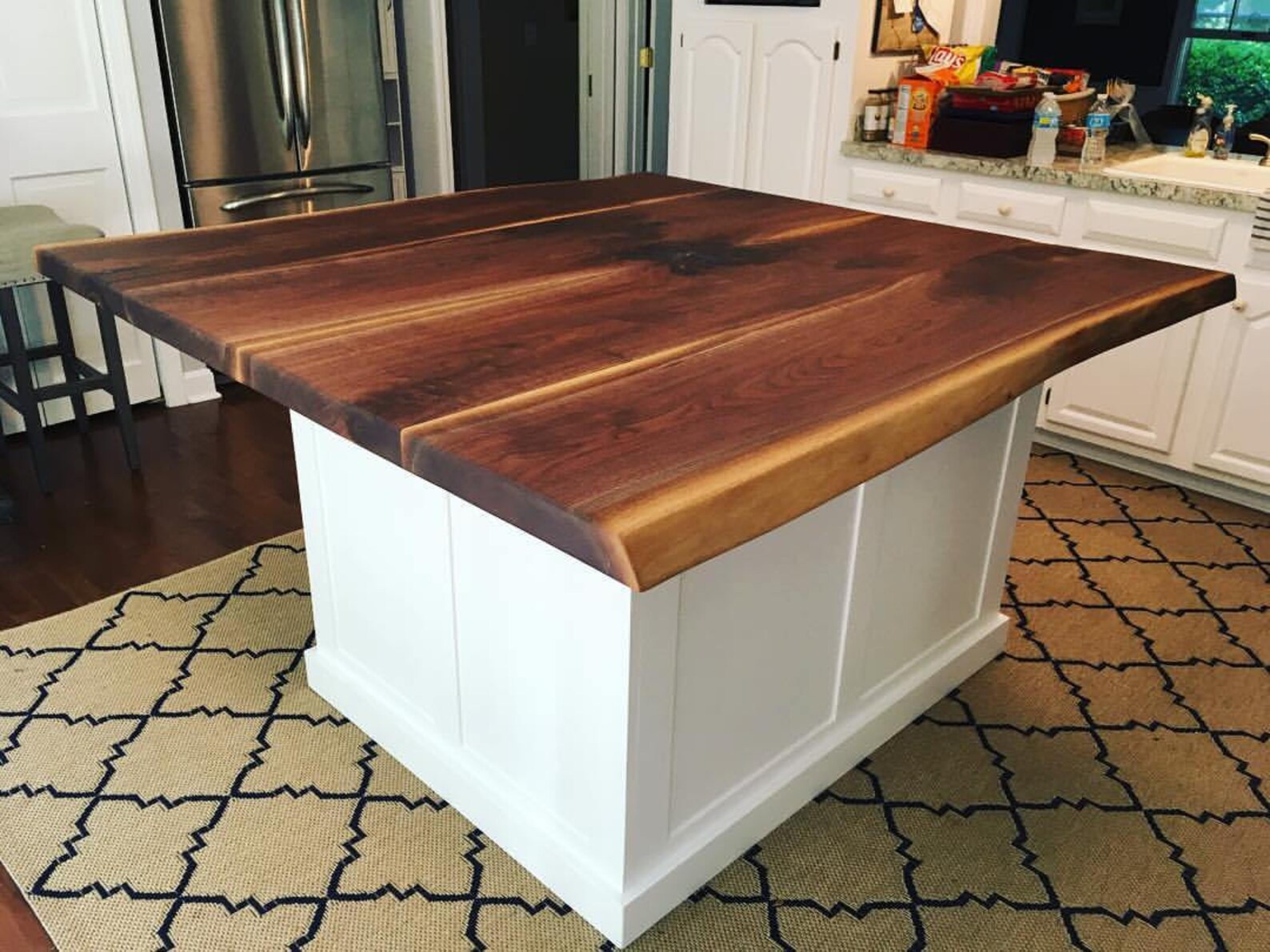 Live Edge Bookmatched Walnut Kitchen Island Top Etsy