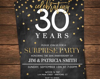 30th anniversary invitations etsy