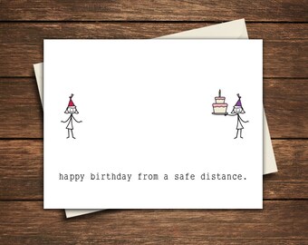 Quarantine Birthday Card | Social Distancing Card | Social Distancing | Social Distance Birthday Card |Social Distance Birthday Card