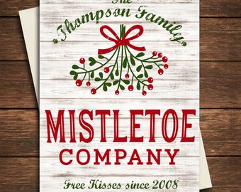 Christmas Card, Mistletoe Company, Mistletoe Christmas Card, Family Christmas Card, Mistletoe Company Christmas Card, Holiday Card, Joy,