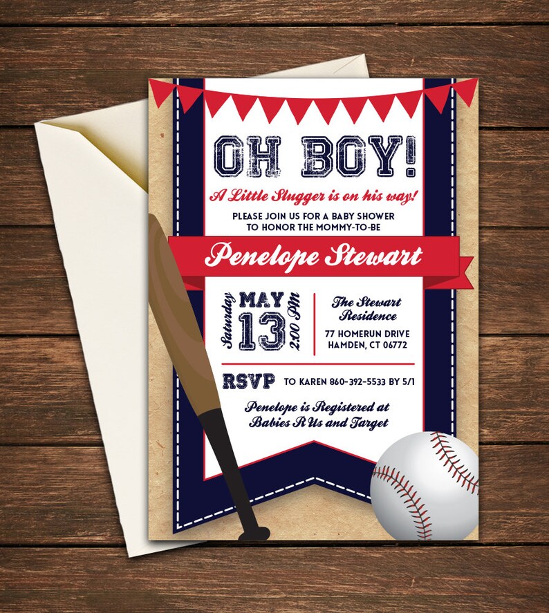Baseball Baby Shower Invitation Baseball Invitation Baseball Etsy