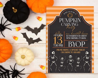 Pumpkin Carving Party Invitation, Downloadable Invitation, Halloween Invitation, Halloween Party, Pumpkin Carving Party, Pumpkin Carving