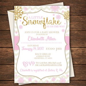 Little Snowflake Baby Shower Invitation | Little Snowflake |A little Snowflake is on the way | Winter Baby Shower Invitation | Baby Shower
