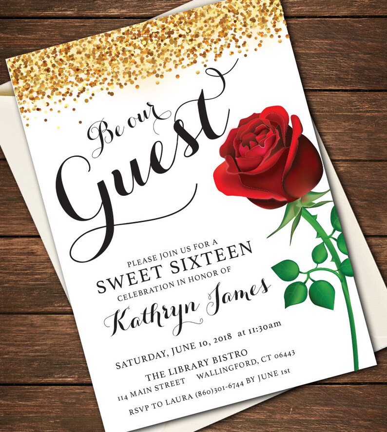 Be Our Guest Invitation Be Our Guest Sweet Sixteen Be Our - Etsy