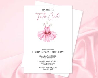 Tutu Birthday, Tutu Birthday Party, Tutu Invitation, Tutu Cute, Tutu Birthday Invitation, Ballerina Invitation, Ballerina Birthday