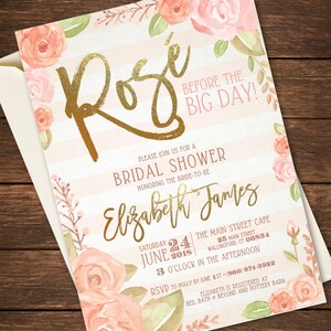 Rose Bridal Shower Invitation, Rose Before the Big Day,Rose all Day Invitation,Rose Before the Big Day Invitation,Rose all Day Bridal Shower image 2