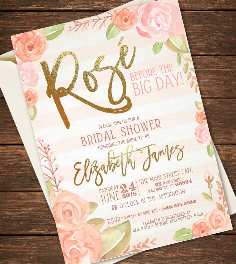 Rose Bridal Shower Invitation, Rose Before the Big Day,Rose all Day Invitation,Rose Before the Big Day Invitation,Rose all Day Bridal Shower image 2