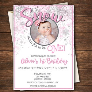 It's Snow Much Fun Invitation, It's Snow Much Fun to be One Invitation,Electronic File, Downloadable File, Snow much Fun Invitation