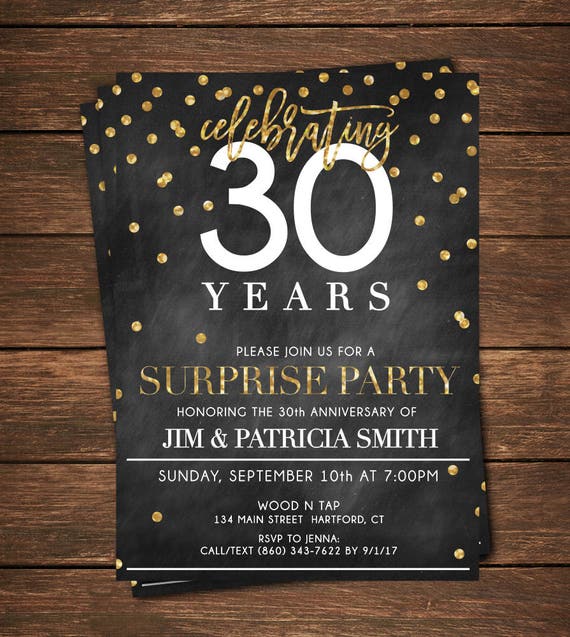 30th Anniversary Invitations